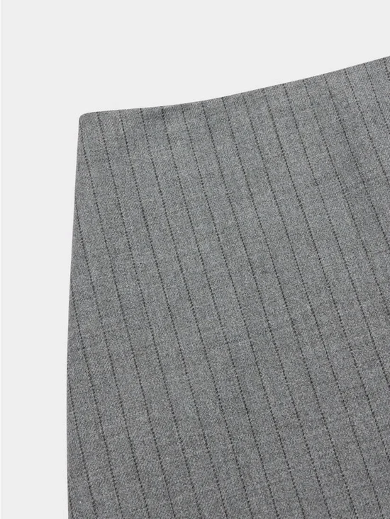Aritzia Wilfred Classic Mini Skirt Grey Stripe Size 4 NWT A Line High Rise Chic - Picture 9 of 15